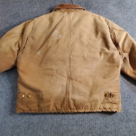 VINTAGE CARHARTT BRN ARCTIC QUILT LINED DUCK CANVAS BROWN JACKET SIZE XL - Picture 10 of 16